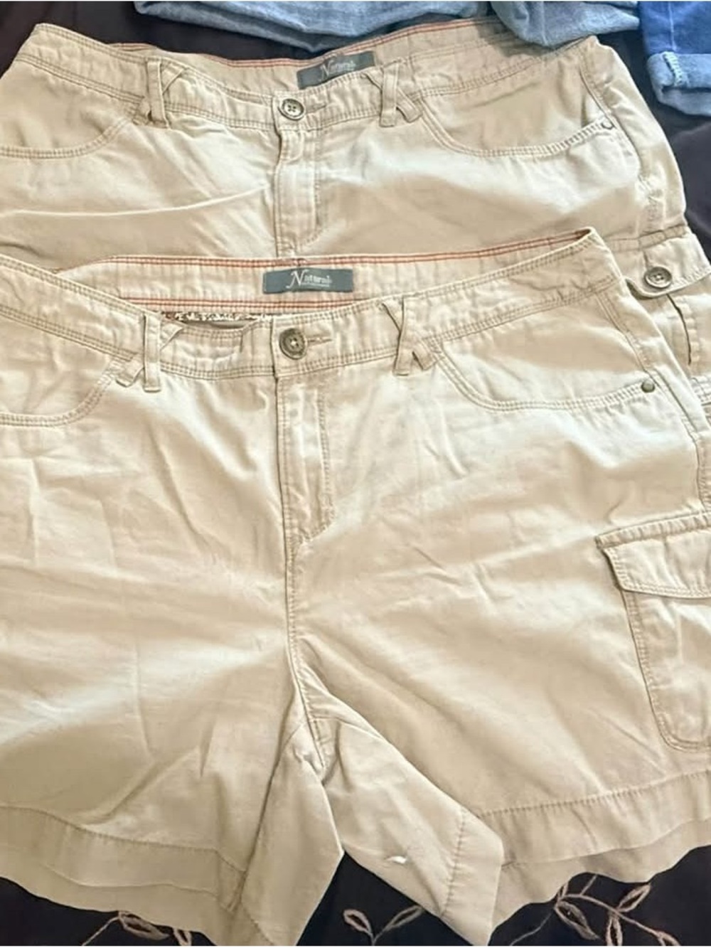 Women's Khaki Cargo Shorts - Beige
